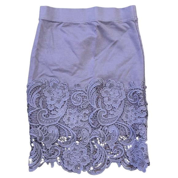 Haute Monde Lace Lilac Pencil Bodycon Skirt Women’s S Spring Office Easter Girly - Picture 3 of 9